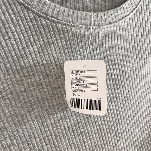 Grey Ribbed Crop Top - Picture 2 of 2